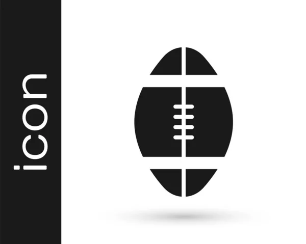 Graues Rugby Ball Symbol Isoliert Auf Weißem Hintergrund Vektorillustration — Stockvektor