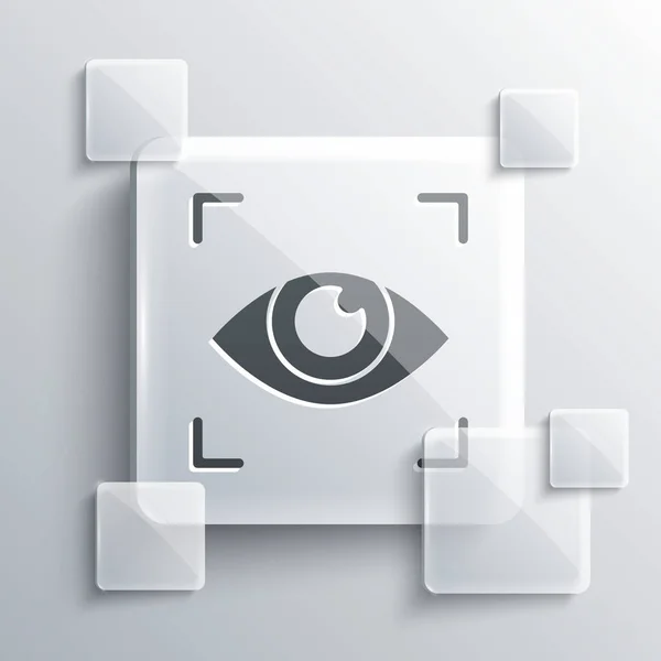 Grey Eye Scan Icon Isolated Grey Background Scanning Eye Security — Stock Vector