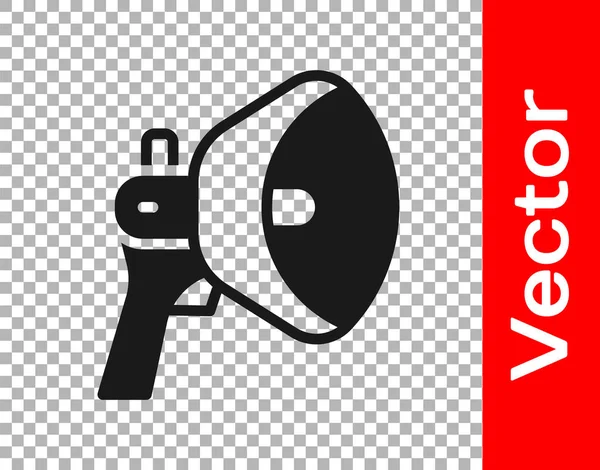 Icono Megáfono Negro Aislado Sobre Fondo Transparente Firma Del Portavoz — Vector de stock