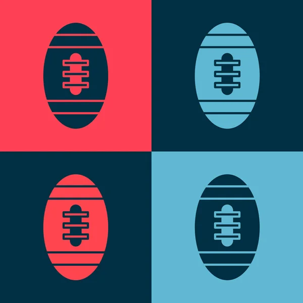 Pop Art American Football Ball Ikone Isoliert Auf Farbigem Hintergrund — Stockvektor