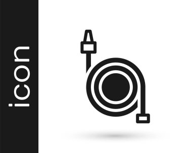 Beyaz arka planda siyah yangın hortumu ikonu izole edildi. Vektör.