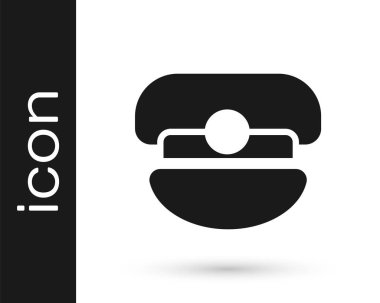 Siyah Kaptan şapka simgesi beyaz arkaplanda izole edildi. Vektör.