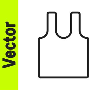 Siyah çizgili kolsuz tişört ikonu beyaz arkaplanda izole edilmiş. Vektör.