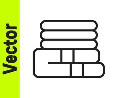 Siyah çizgi havlu yığını simgesi beyaz arkaplanda izole edildi. Vektör.