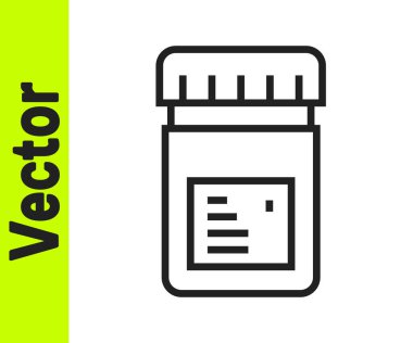 Siyah çizgi biyolojik olarak aktif katkı simgesi beyaz arkaplanda izole edilmiş. Vektör.