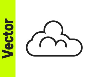 Siyah çizgi Bulut hava durumu ikonu beyaz arkaplanda izole edildi. Vektör.