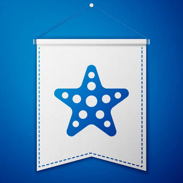 Niebieska Ikona Rozgwiazdy Odizolowana Niebieskim Tle Biały Wzór Wektor — Wektor stockowy