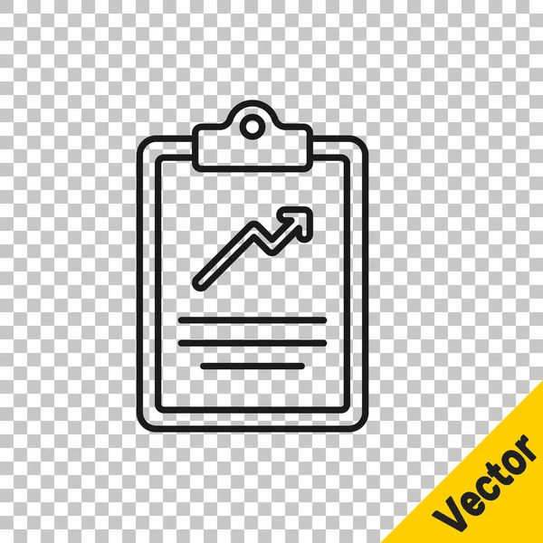 Schwarze Zwischenablage Mit Diagrammdiagramm Symbol Isoliert Auf Transparentem Hintergrund Textdatei — Stockvektor
