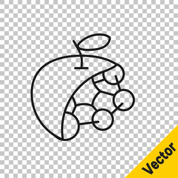 Línea Negra Icono Estructura Biológica Aislado Sobre Fondo Transparente Organismo — Vector de stock