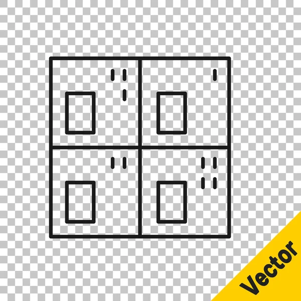 Línea Negra Tabla Periódica Del Icono Los Elementos Aislados Sobre — Vector de stock