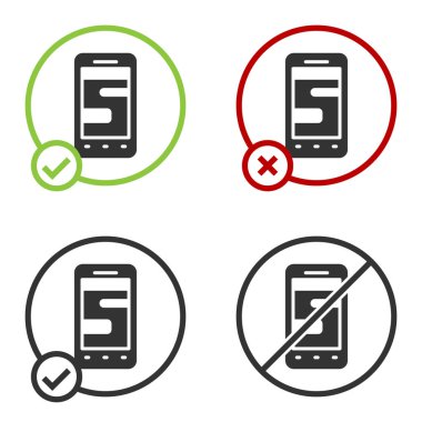 Telefon simgesindeki siyah yeni sohbet mesajları bildirimi beyaz arkaplanda izole edildi. Smartphone sohbet mesajları konuşma baloncukları. Çember düğmesi. Vektör.