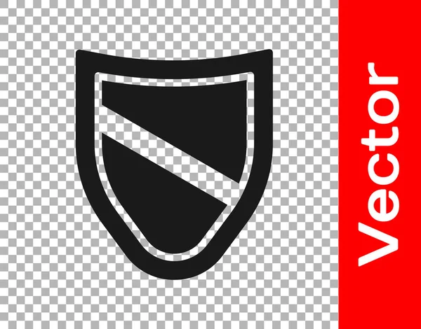 Icono Black Shield Aislado Sobre Fondo Transparente Señal Guardia Seguridad — Vector de stock