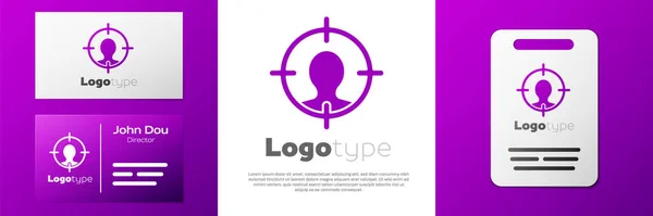 Logotipo Icono Caza Cabeza Aislado Sobre Fondo Blanco Objetivo Comercial — Vector de stock