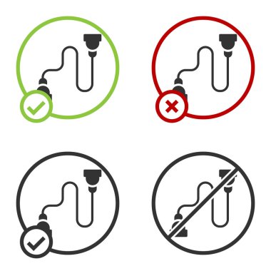 Siyah Göğüs genişletici simgesi beyaz arkaplanda izole edildi. Çember düğmesi. Vektör.