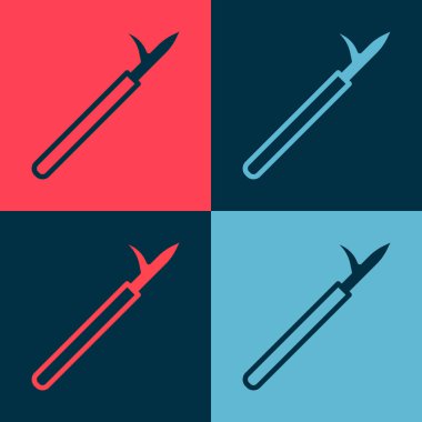 Pop Art Metal mızrak direği, ahşap saplı, arka planda izole edilmiş. Mızrak, kazma, kanca elle söndürme aleti ve itfaiyeci için alet. Vektör.