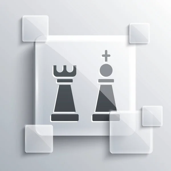 Grey Chess Icon Isolated Grey Background Business Strategy Game Management — Stock Vector