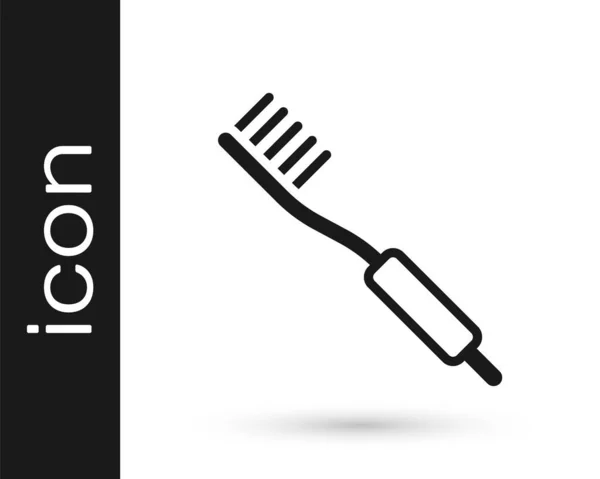 Icône Brosse Dents Noire Isolée Sur Fond Blanc Vecteur — Image vectorielle
