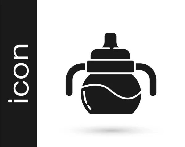 Black Baby Flasche Symbol Isoliert Auf Weißem Hintergrund Fütterung Flaschensymbol — Stockvektor