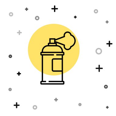 Beyaz arkaplanda siyah çizgi boyası ikonu izole edildi. Rastgele dinamik şekiller. Vektör.