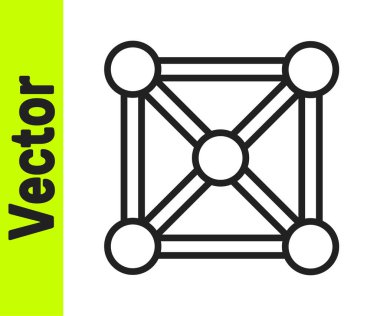 Siyah çizgi engelleme teknolojisi simgesi beyaz arkaplanda izole edildi. Kripto para birimi verileri. Soyut geometrik blok zincir ağ teknolojisi işi. Vektör.