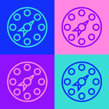 Popüler sanat eseri Twister klasik parti oyunu ikonu renk arkaplanında izole edildi. Vektör.