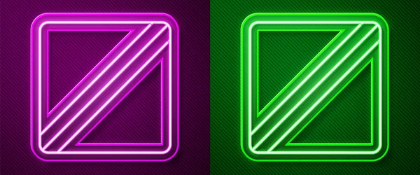 Leuchtende Neon Linie Schnittmuster Symbol Isoliert Auf Lila Und Grünen — Stockvektor