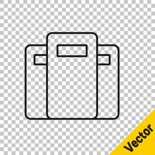 Ligne Noire Icône Bouclier Assaut Police Isolé Sur Fond Transparent — Image vectorielle