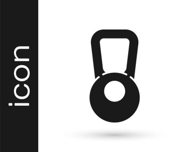 Gri Kettlebell simgesi beyaz arkaplanda izole edildi. Spor malzemeleri. Vektör İllüstrasyonu.
