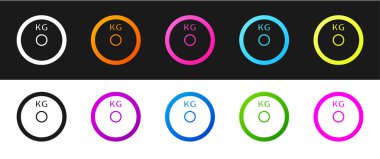 Ağırlık levhası simgesini siyah beyaz arkaplanda izole et. Vücut geliştirme sporu, egzersiz ve spor aletleri. Vektör.