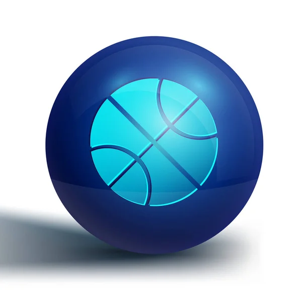 Blue Basketball Ball Icon Isolated White Background Sport Symbol Blue — Stock Vector