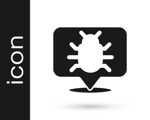 Icône Concept Bug Système Noir Isolé Sur Fond Blanc Concept — Image vectorielle