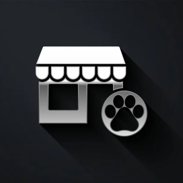 Silver Veterinary Medicine Hospital Clínica Tienda Mascotas Para Animales Icono — Vector de stock