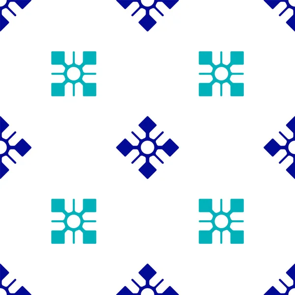 Blå Snöflinga Ikonen Isolerade Sömlösa Mönster Vit Bakgrund Vektor — Stock vektor