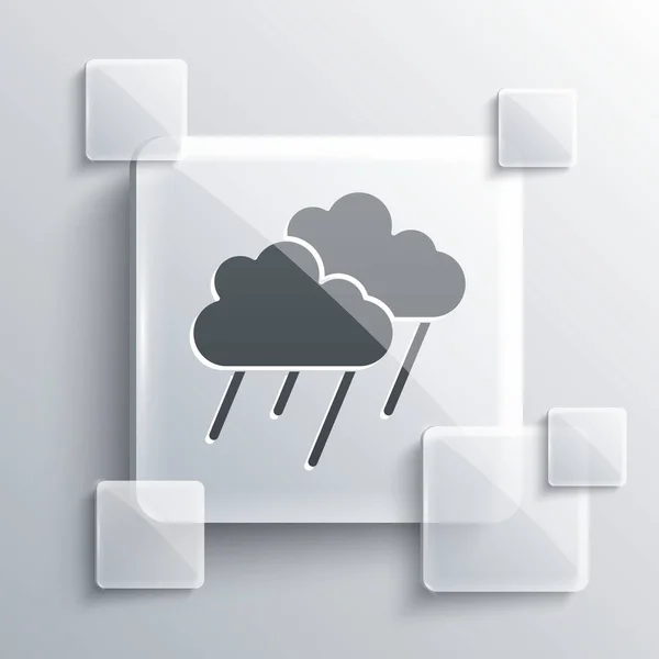 Γκρι Σύννεφο Εικονίδιο Βροχής Απομονωμένο Γκρι Φόντο Βροχή Σύννεφο Βροχόπτωση — Διανυσματικό Αρχείο