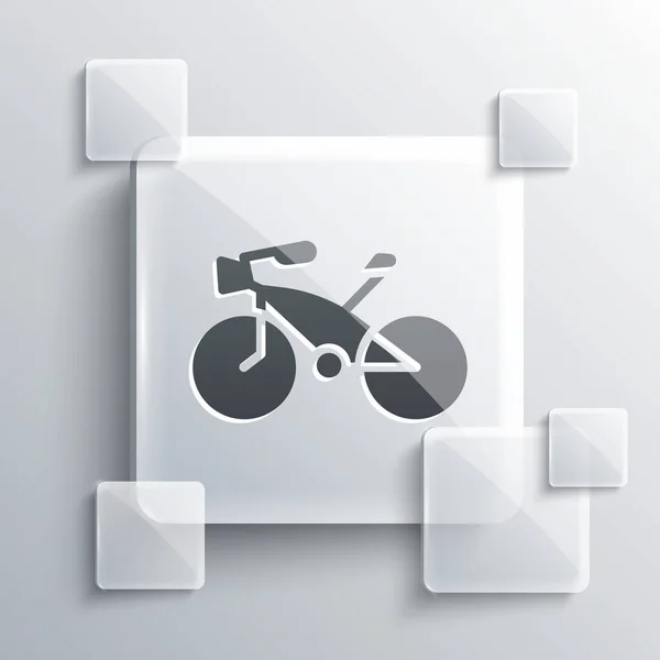 Grey Bicycle Icon Isolated Grey Background Bike Race Extreme Sport — Stock Vector