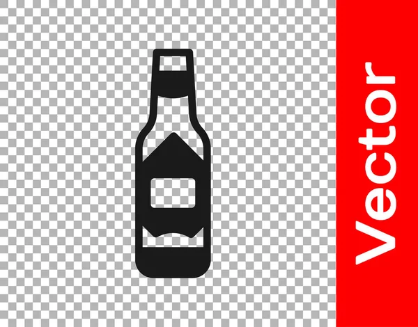Icône Sauce Tabasco Noire Isolée Sur Fond Transparent Sauce Épicée — Image vectorielle