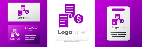 Logotyp Papier Oder Finanzcheck Symbol Isoliert Auf Weißem Hintergrund Papierdruck — Stockvektor