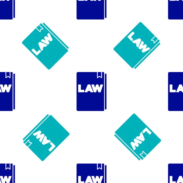 Иконка Книги Синий Закон Выделена Безморщинистым Узором Белом Фоне Юридическая — стоковый вектор