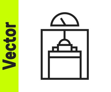 Siyah çizgi kaldırma simgesi beyaz arkaplanda izole edildi. Asansör sembolü. Vektör.