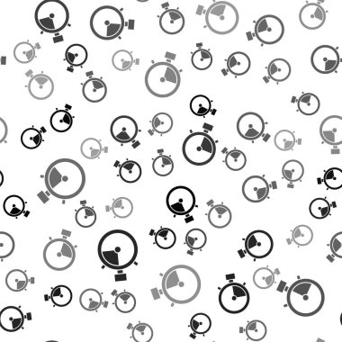 Siyah Kronometre simgesi beyaz arkaplanda izole edilmiş kusursuz desen. Zaman göstergesi. Kronometre işareti. Vektör.