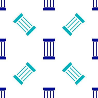 Mavi Kadim sütun simgesi beyaz arkaplanda izole edilmiş pürüzsüz desen. Vektör.