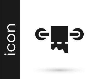 Siyah tuvalet kağıdı rulo simgesi beyaz arkaplanda izole edildi. Vektör.