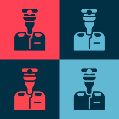 Geminin simge kaptanı renk arkaplanından izole edildi. Seyahat turizmi deniz taşımacılığı. Yolcu gemisi, yolcu gemisi. Vektör.