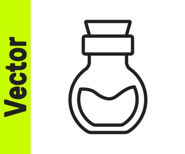 Beyaz arka planda izole edilmiş şişe ikonundaki zehir. Bir şişe zehir ya da zehirli kimyasal toksin. Vektör.