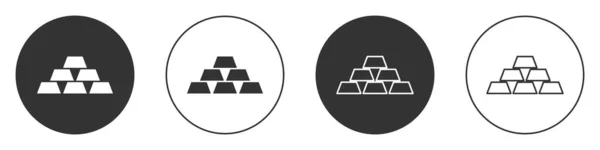 Balken Aus Schwarzem Gold Isoliert Auf Weißem Hintergrund Bankenunternehmenskonzept Kreis — Stockvektor