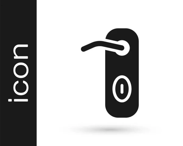 Чорні Двері Ручна Ікона Ізольована Білому Тлі Знак Блокування Дверей — стоковий вектор