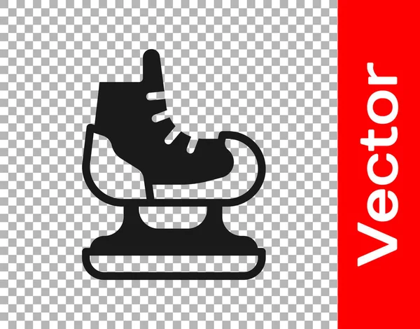 Black Skates Icon Isolated Transparent Background Ice Skate Shoes Icon — Stock Vector