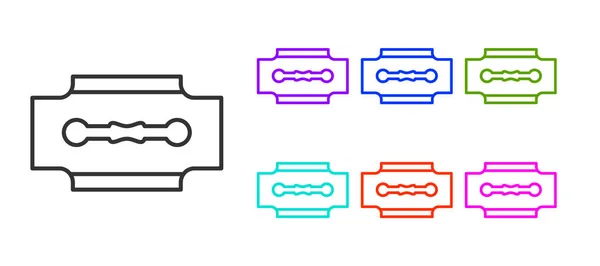 Fekete Vonal Penge Borotva Ikon Elszigetelt Fehér Háttérrel Állítsa Ikonok — Stock Vector
