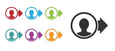 Beyaz arkaplanda siyah hesap ekranı simgesi oluştur. Simgeleri renklendirin. Vektör.