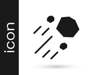 Siyah Uçan Taş simgesi beyaz arkaplanda izole edildi. Vektör.